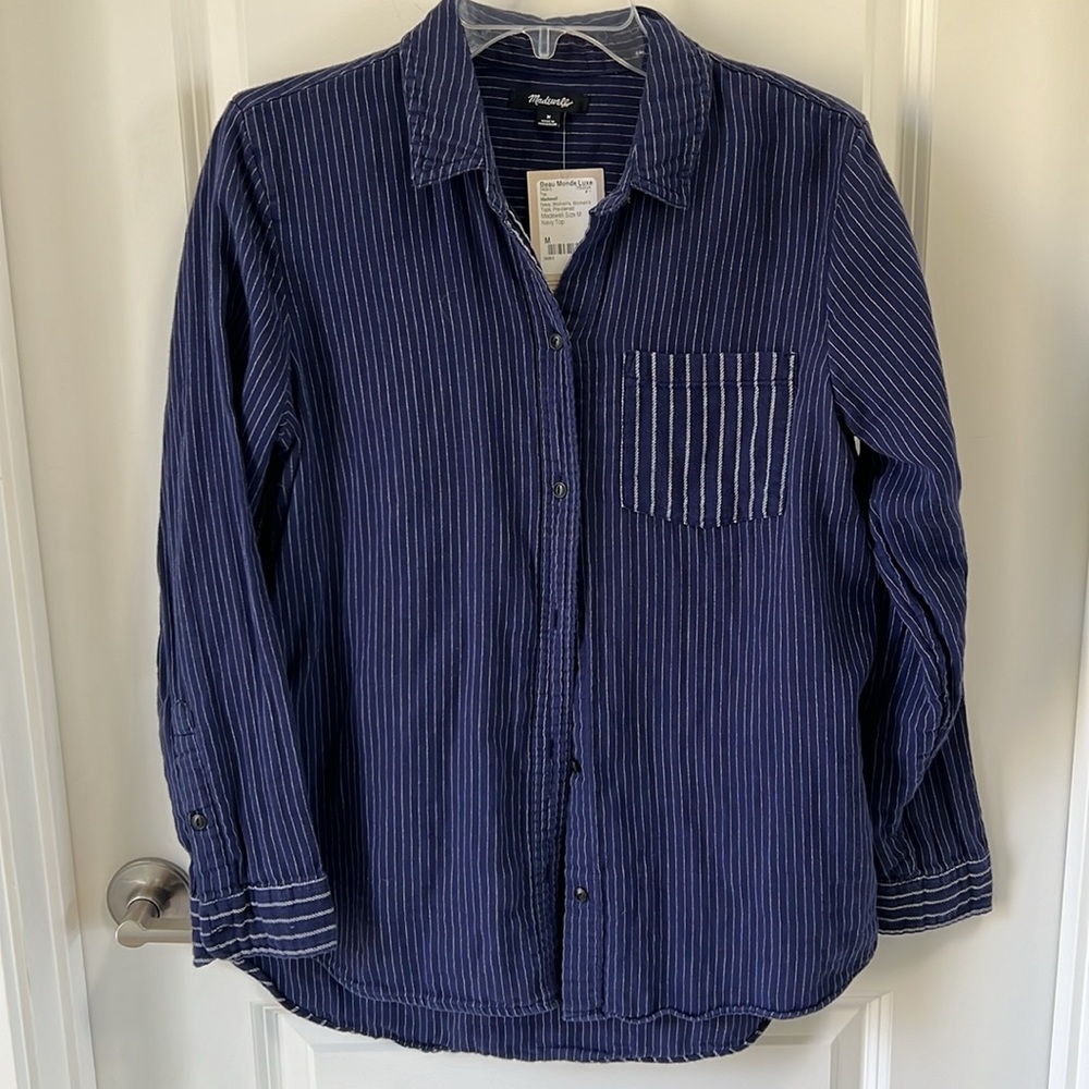 Madewell Pin Stripe Shirt - Picture 1 of 15